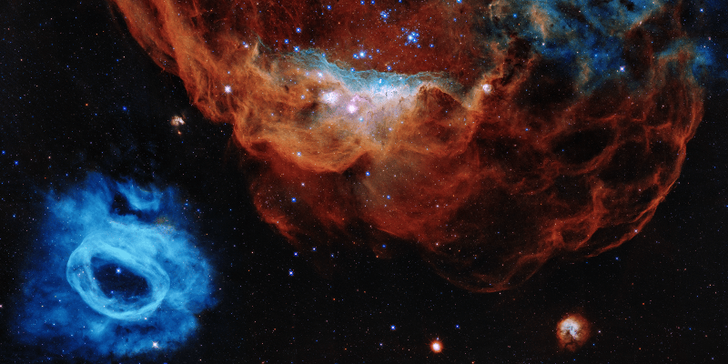 giant clouds of colorful gas clouds