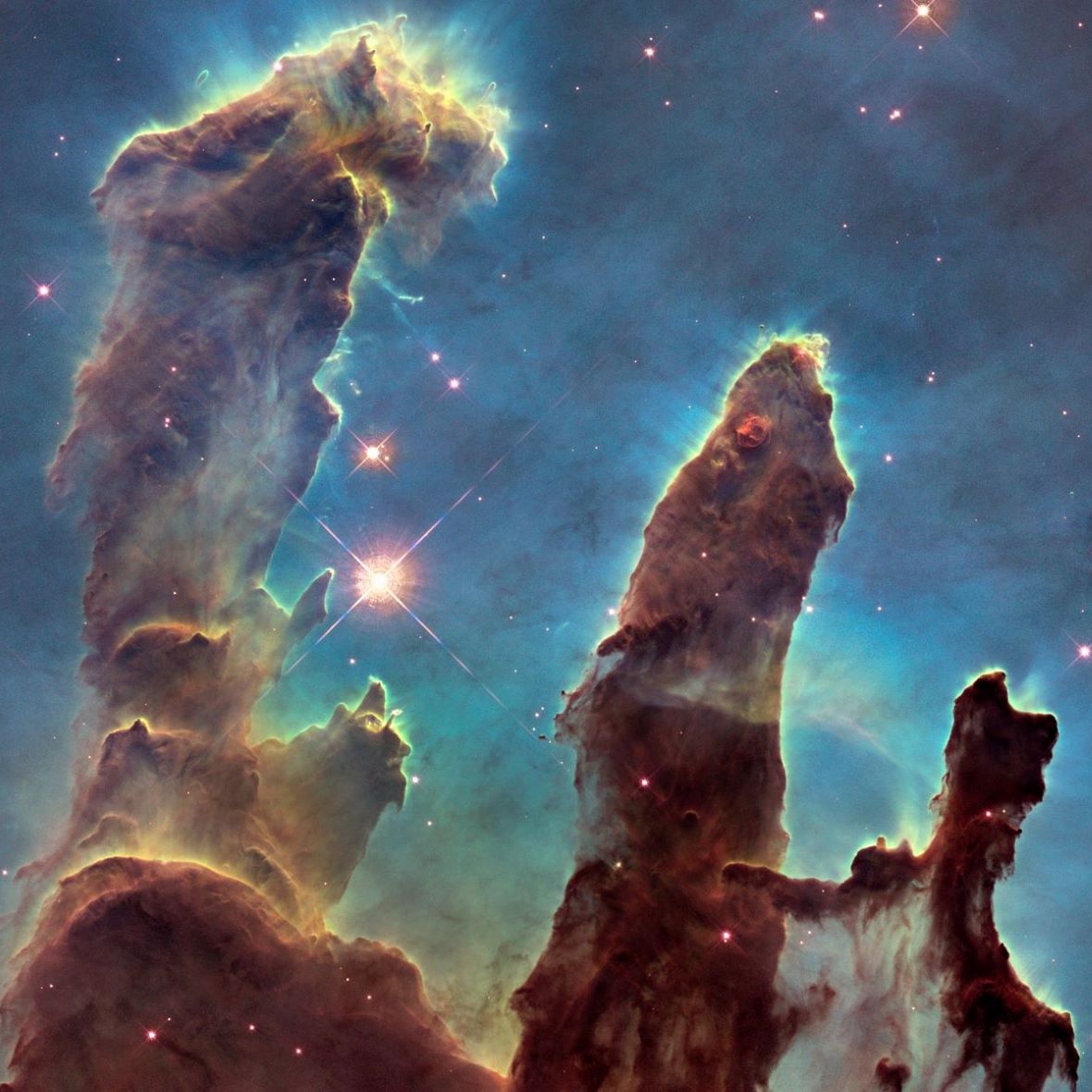 HD image of the Eagle Nebula also called the pillars of creation